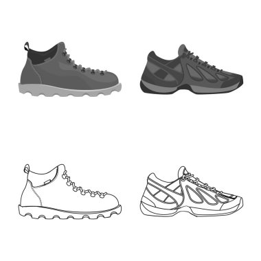 Adam ve ayak logo vektör Illustration. Adam ve giyim hisse senedi vektör çizim topluluğu.