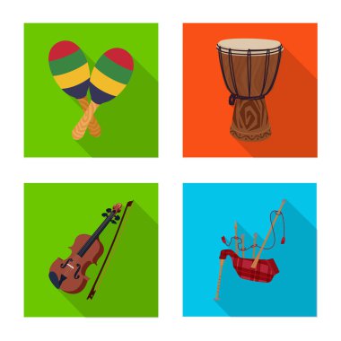 Müzik ve ayar işareti yalıtılmış nesne. Hisse senedi için müzik ve araç vektör simge kümesi.