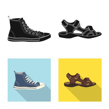 Bir adam ve ayak işaret tasarım vektör. Adam ayarla ve vektör simge stok giyim.