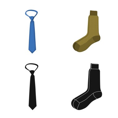 Adam ve giyim sembolü yalıtılmış nesne. Adam ayarla ve stok vektör çizim giymek.