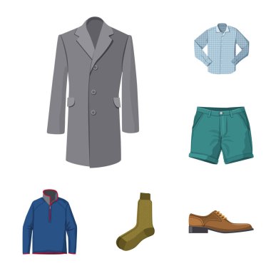 Adam ve giyim işareti vektör tasarımı. Adam ve aşınma vektör simgesini hissenin topluluğu.