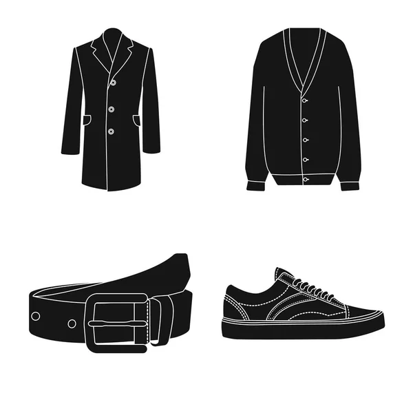 Vectorillustratie van mens en kleding symbool. Collectie van mens en slijtage vector pictogram voor voorraad. — Stockvector