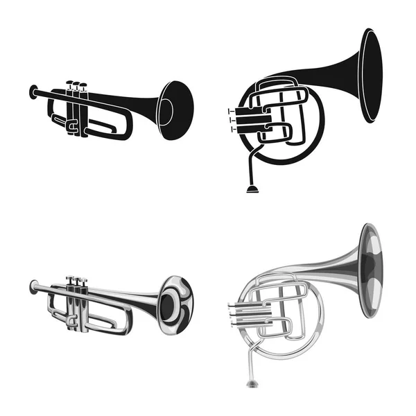Diseño vectorial de música y símbolo de melodía. Colección de música y herramienta de stock símbolo para la web . — Archivo Imágenes Vectoriales