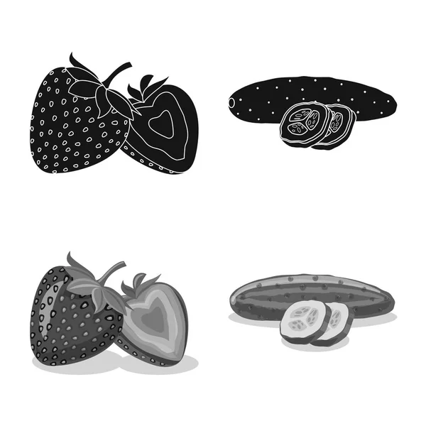 Illustration vectorielle de l'icône des légumes et fruits. Ensemble d'icône vectorielle végétarienne et végétale pour stock . — Image vectorielle