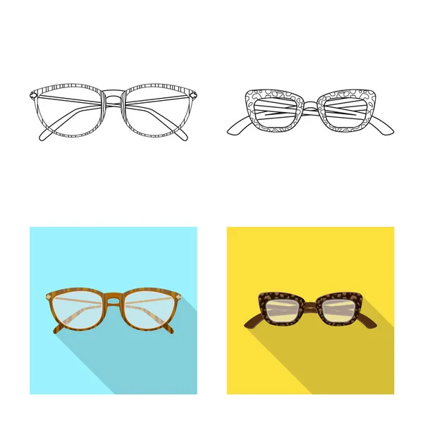 Isolated object of glasses and frame sign. Collection of glasses and accessory stock symbol for web. — Stock Vector