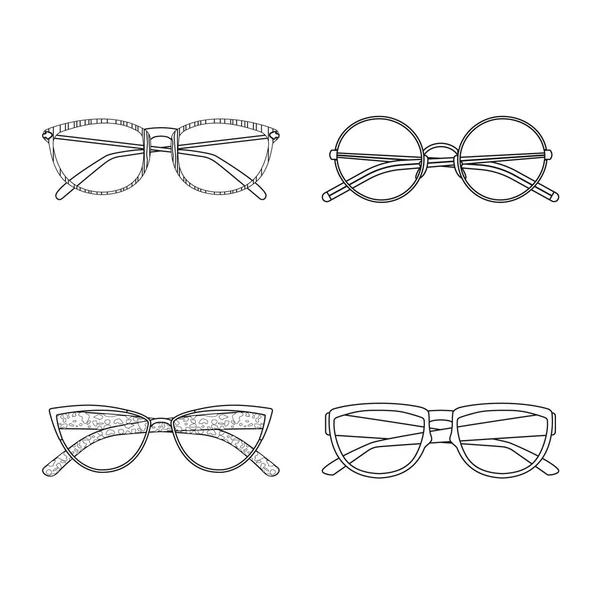 Conception vectorielle des lunettes et du logo du cadre. Jeu de lunettes et accessoire stock symbole pour web . — Image vectorielle