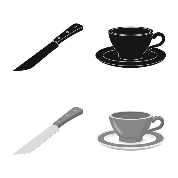 Illustration vectorielle de l'icône cuisine et cuisine. Collection d'illustration vectorielle de stock de cuisine et d'appareils . — Image vectorielle