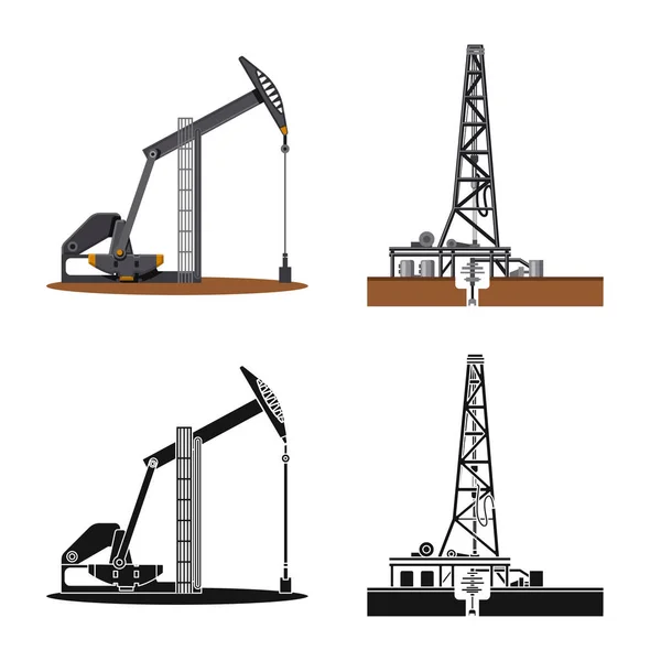 Vector ontwerp van olie en gas pictogram. Set van olie- en benzineprijzen aandelensymbool voor web. — Stockvector