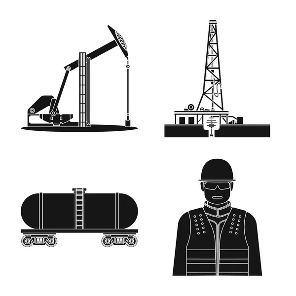 Isolated object of oil and gas icon. Collection of oil and petrol stock symbol for web. — Stock Vector