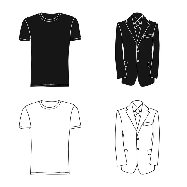 Ilustración vectorial del hombre y símbolo de la ropa. Conjunto de hombre y desgaste vector de stock ilustración . — Vector de stock