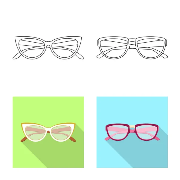 Vektor-Design von Brille und Rahmen-Symbol. Sammlung von Brillen und Zubehör Stock Vector Illustration. — Stockvektor