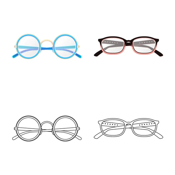 Vector design szemüveget és a keret logó. Gyűjteménye szemüveg és kiegészítő tőzsdei szimbólum a web. — Stock Vector