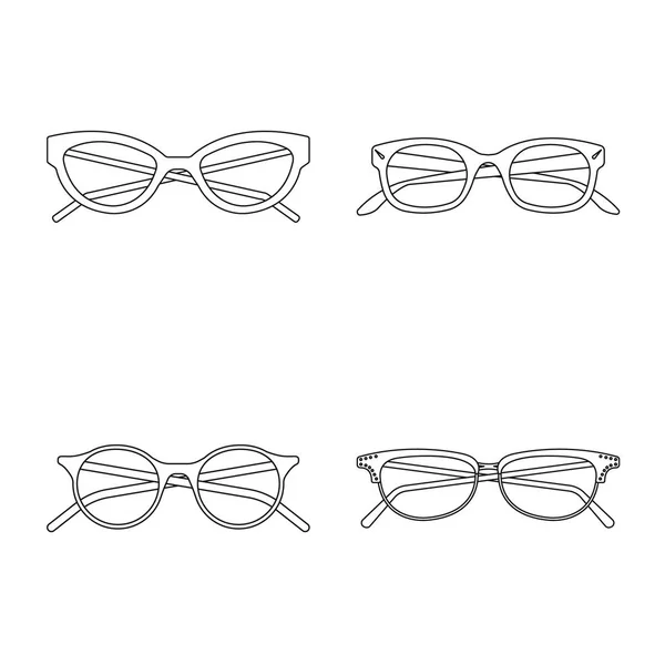 Ilustración vectorial de gafas e icono del marco. Colección de gafas y accesorio icono vectorial para stock . — Archivo Imágenes Vectoriales