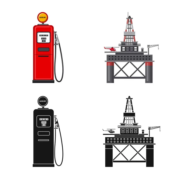 Illustration vectorielle de l'icône du pétrole et du gaz. Collecte d'huile et d'essence icône vectorielle pour stock . — Image vectorielle