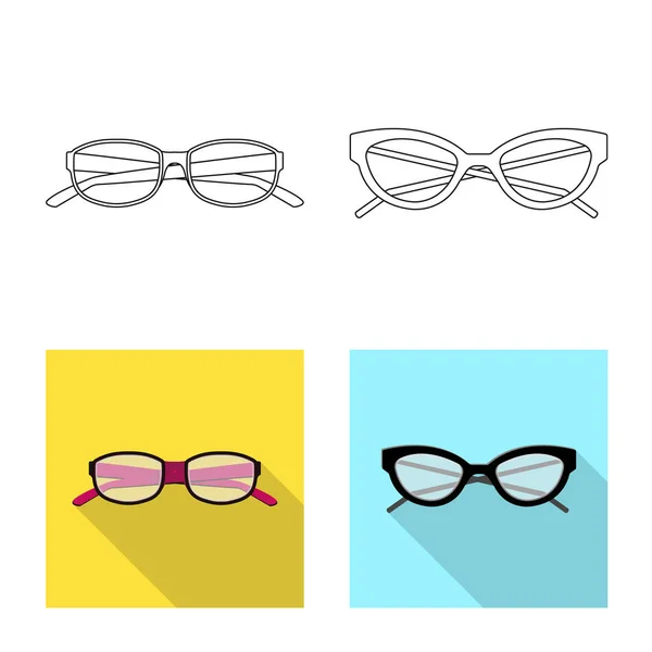 Illustration vectorielle des lunettes et de l'icône cadre. Collection de lunettes et accessoires illustration vectorielle de stock . — Image vectorielle