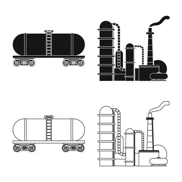 Vektorová design ikony ropy a zemního plynu. Sada olej a benzín vektorové ilustrace. — Stockový vektor