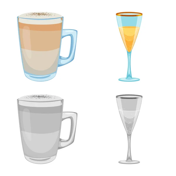 Design vetorial de bebida e ícone de bar. Coleção de bebida e símbolo de estoque de partido de web . — Vetor de Stock