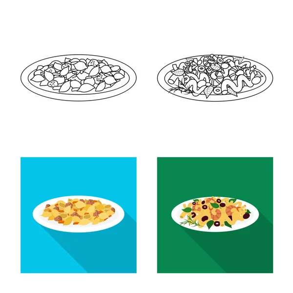 Ilustración vectorial del logotipo de pasta y carbohidratos. Conjunto de pasta y macarrones vector de stock ilustración . — Archivo Imágenes Vectoriales