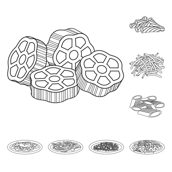Εικονογράφηση διάνυσμα λογότυπο ζυμαρικά και υδατανθράκων. Συλλογή ζυμαρικά και μακαρόνια διάνυσμα εικονίδιο για το Χρηματιστήριο. — Διανυσματικό Αρχείο