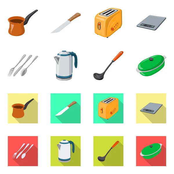 Diseño vectorial de la cocina y el logotipo del cocinero. Colección de cocina y electrodomésticos icono vectorial para stock . — Vector de stock