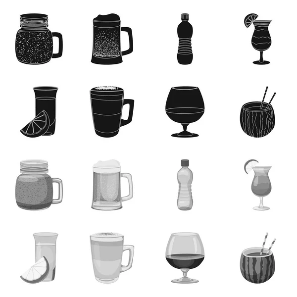 Ilustracja wektorowa symbolu napój i bar. Zestaw napoje i partii symbol giełdowy dla sieci web. — Wektor stockowy
