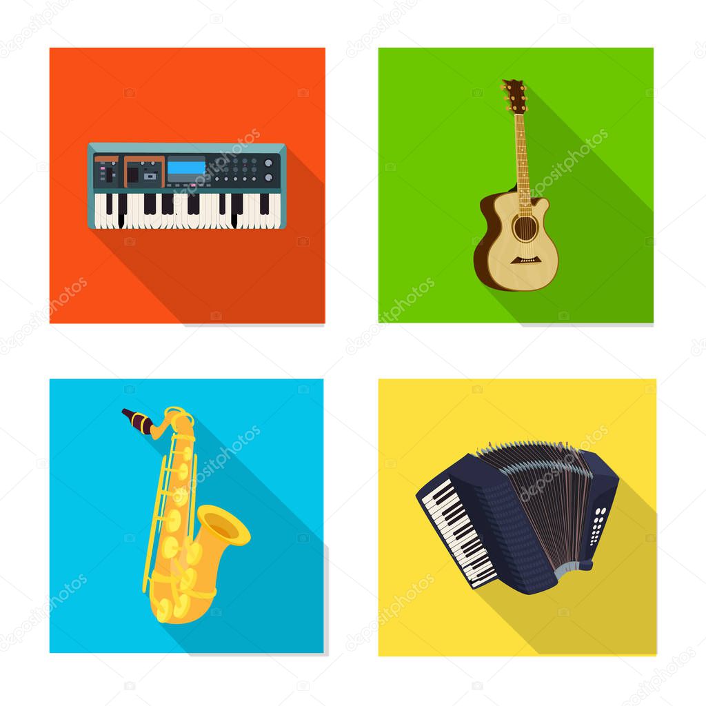 Isolated object of music and tune logo. Collection of music and tool stock symbol for web.