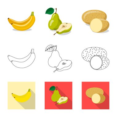 Sebze ve meyve logo vektör Illustration. Sebze ve vejeteryan hisse senedi vektör çizim topluluğu.