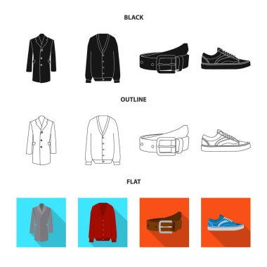 Adam ve giyim işareti vektör tasarımı. İçin örümcek adam ve giyim hisse senedi simgesi topluluğu.