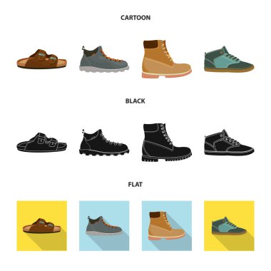 Adam ve ayak simge vektör Illustration. Adam ayarla ve stok vektör çizim giymek.