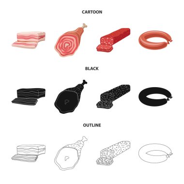 Et ve jambon simge vektör Illustration. Et ve hisse senedi vektör çizim pişirme.