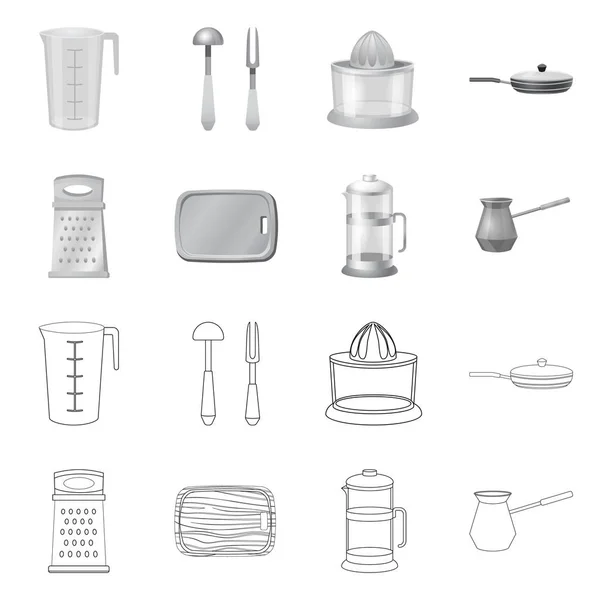 厨房和厨师标志的矢量设计。库存厨房和家电矢量图标收藏. — 图库矢量图片