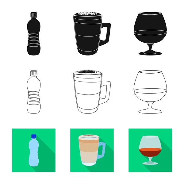 Illustrazione vettoriale del logo della bevanda e del bar. Raccolta di illustrazione vettoriale di bevande e scorte di partito . — Vettoriale Stock