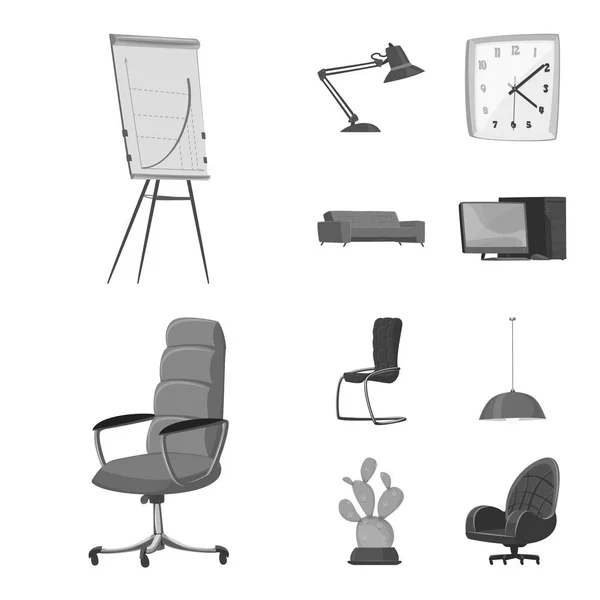 Isolierte Möbel und Arbeitszeichen. Sammlung von Möbeln und Home Vektor Icon für Lager. — Stockvektor