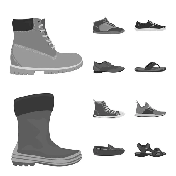 Illustration vectorielle du logo homme et pied. Ensemble d'illustration vectorielle de stock homme et usure . — Image vectorielle