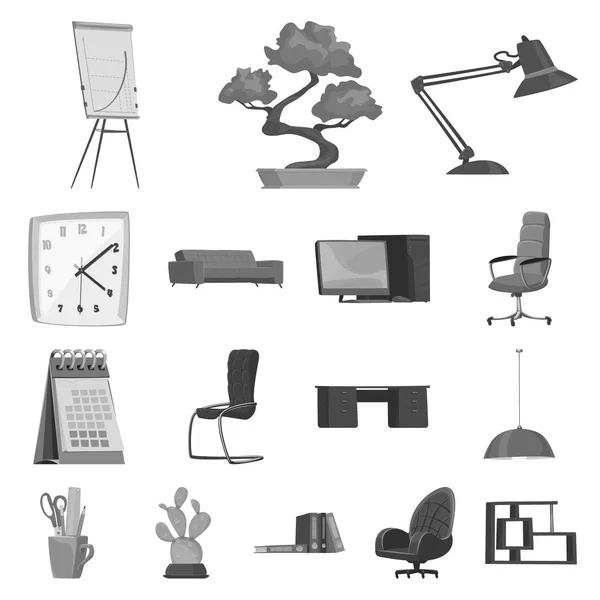 Izolovaný objekt nábytku a práce symbolu. Kolekce nábytku a burzovní symbol pro web. — Stockový vektor