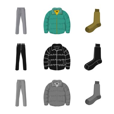 Adam ve giyim işareti vektör tasarımı. İçin örümcek adam ve giyim hisse senedi simgesi topluluğu.