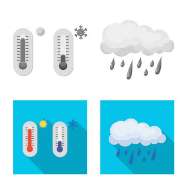 Hava ve İklim simgesi yalıtılmış nesne. Hisse senedi için hava ve bulut vektör simge topluluğu.