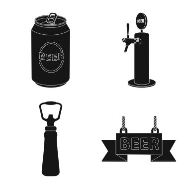 Vektör illüstrasyon işareti bar ve pub. Pub ve hisse senedi için iç vektör simge kümesi.