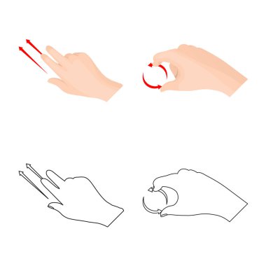 Dokunmatik ve el logosu yalıtılmış nesne. Dokunmatik ekran ayarla ve hisse senedi simgesi web için dokunmatik.