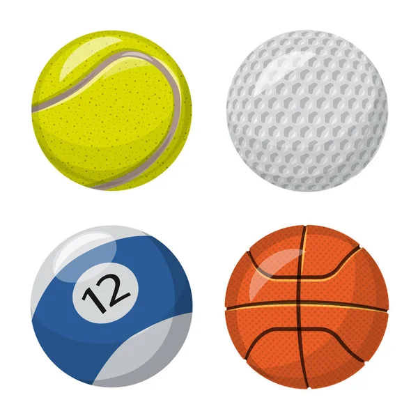 Ilustração vetorial do esporte e logotipo da bola. Conjunto de esporte e símbolo de estoque atlético para web . — Vetor de Stock