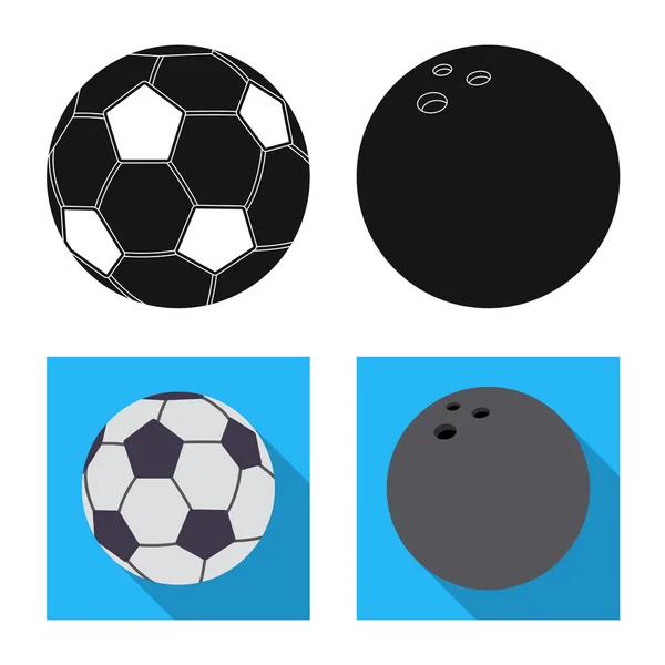 Ilustración vectorial del deporte y el símbolo de pelota. Conjunto de deporte y símbolo de stock atlético para web . — Vector de stock
