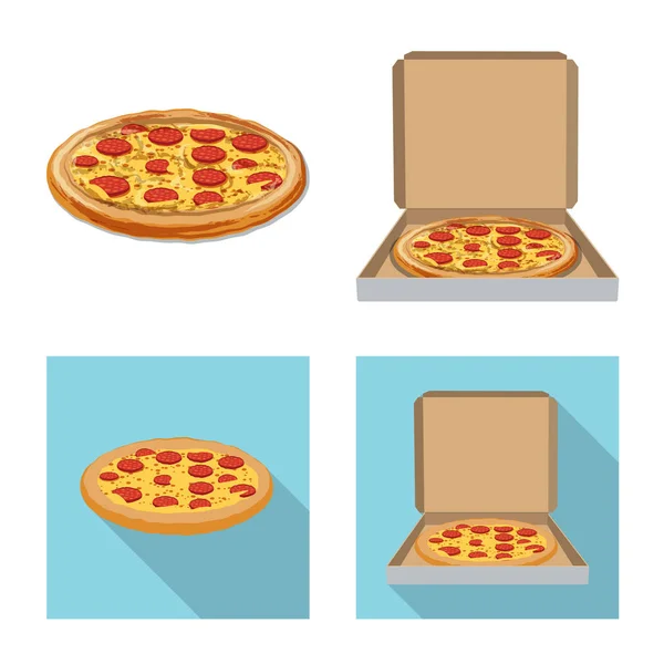 Διάνυσμα σχεδιασμός εικονίδιο πίτσα και φαγητό. Σύνολο πίτσα και Ιταλία σύμβολο μετοχής για το web. — Διανυσματικό Αρχείο