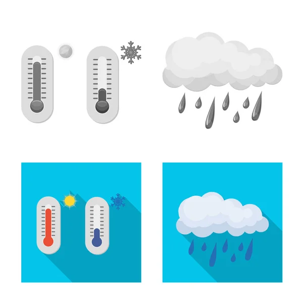 Objet isolé de l'icône météo et climatique. Collection d'icônes vectorielles météo et nuage pour stock . — Image vectorielle