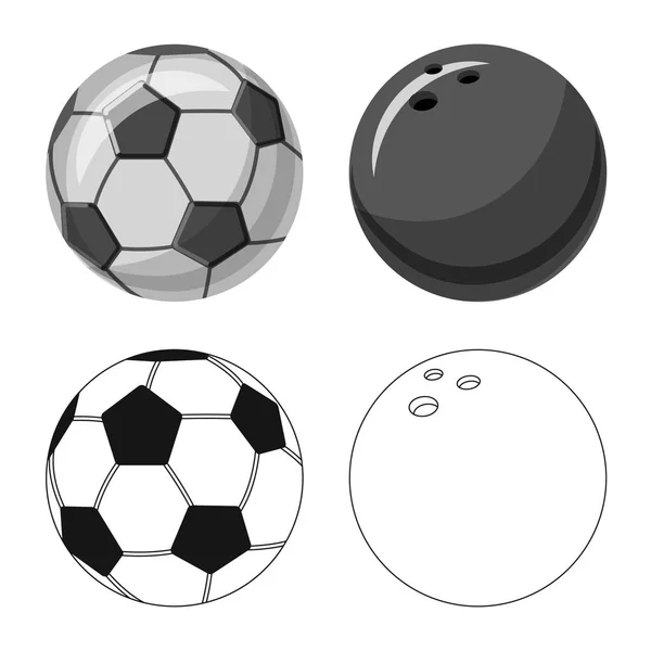 Ilustración vectorial del icono del deporte y la pelota. Colección de deporte y el icono del vector deportivo para la acción . — Vector de stock