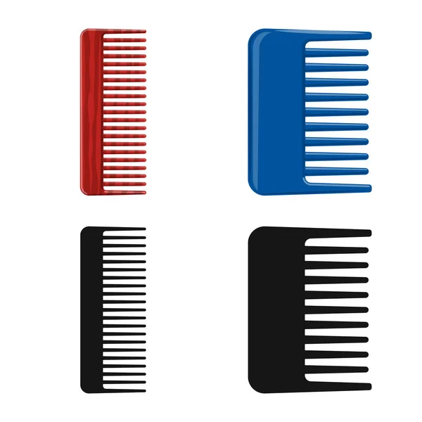 Vektor illustration af børste og hår tegn. Indsamling af børste og hårbørste lager symbol for web . – Stock-vektor