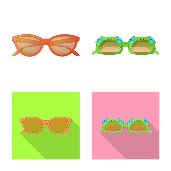 Vektor-Design von Brillen und Sonnenbrillen Zeichen. Brillensatz und Zubehör-Vektor-Symbol für Aktien. — Stockvektor