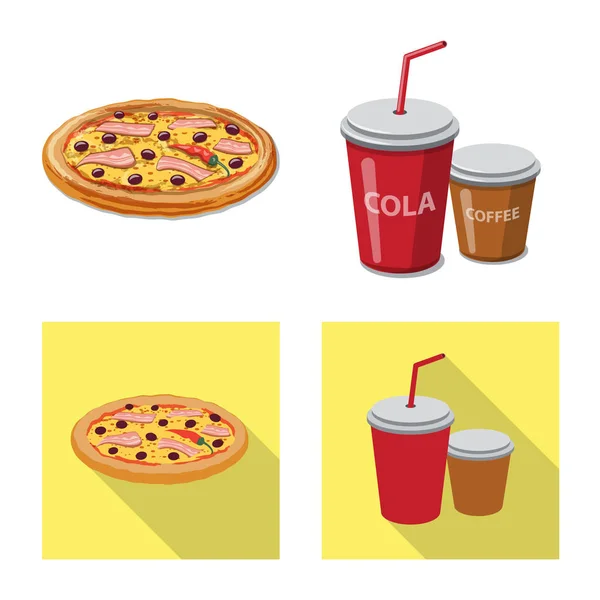 Objeto isolado de pizza e sinal de comida. Coleção de pizza e itália símbolo de estoque para web . —  Vetores de Stock
