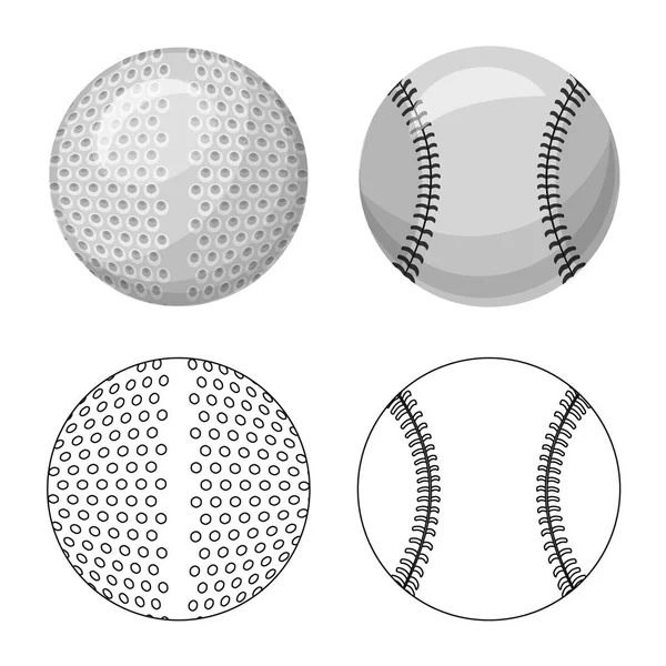 Ilustración vectorial del icono del deporte y la pelota. Conjunto de deporte y símbolo de stock atlético para web . — Vector de stock