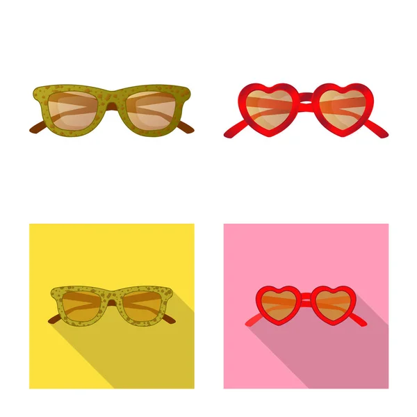 Ilustração vetorial de óculos e óculos de sol símbolo. Conjunto de óculos e ícone de vetor acessório para estoque . — Vetor de Stock