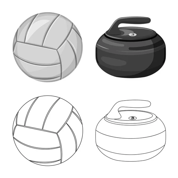 Ilustración vectorial del deporte y el signo de pelota. Conjunto de deporte e ilustración de vector de stock atlético . — Vector de stock